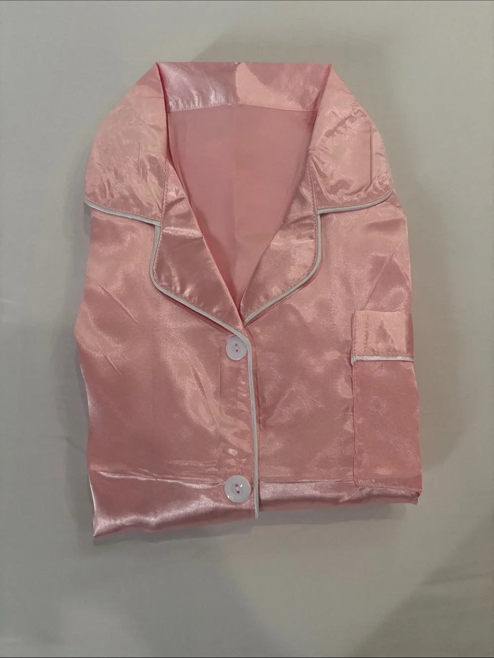 Silky Short Sleeve Pink Satin Pajama Set